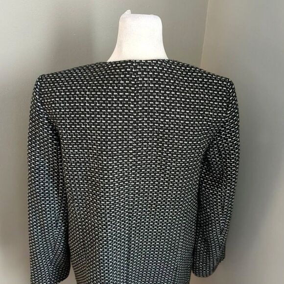 Halogen Knit Topper Jacket Open Front Tailored Black Dot Black Size Small - Picture 10 of 13